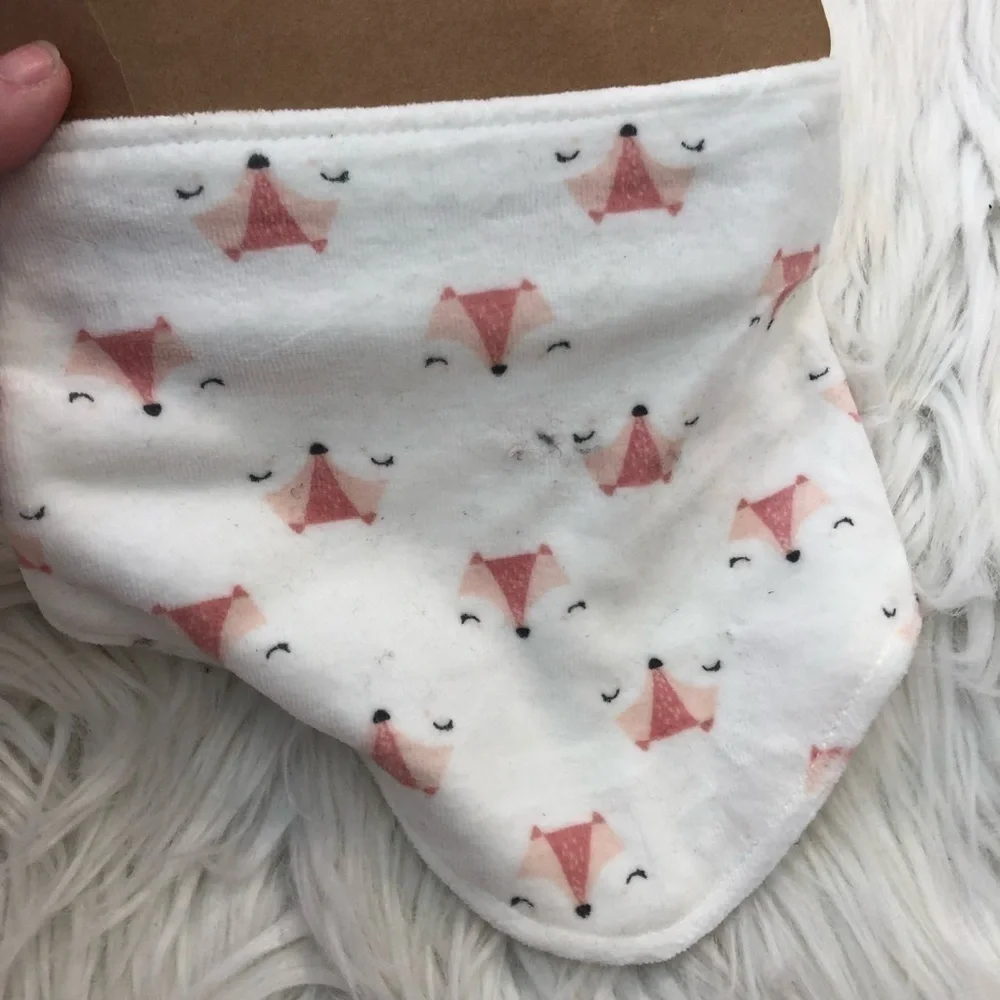 Chick Pea Bandana Bib White Orange Fox
